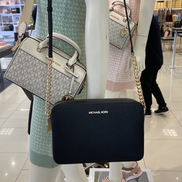 Michael Kors Jet Set Item Large EW Crossbody Leather Black - Picture 15 of 16